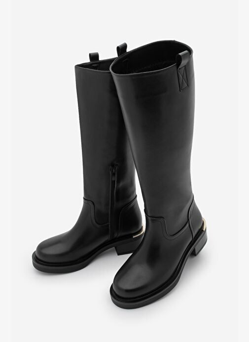 Marjin Marjin Kadın Yarım Fermuarlı Günlük Çizme Gilaze Siyah Bot | Boyner Siyah - 2. görsel