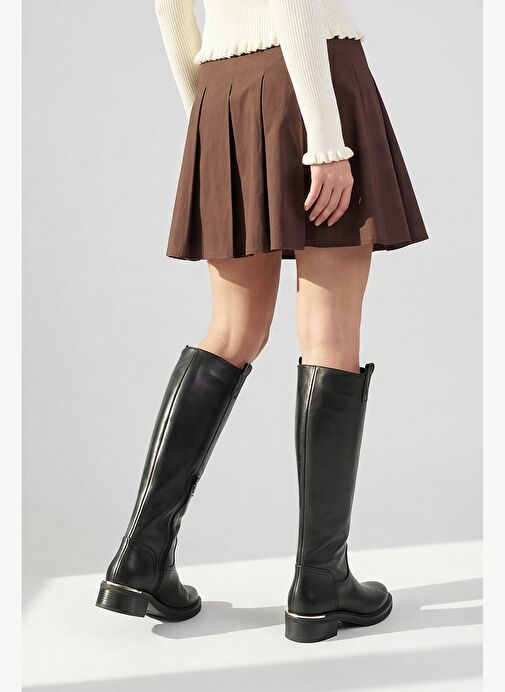 Marjin Marjin Kadın Yarım Fermuarlı Günlük Çizme Gilaze Siyah Bot | Boyner Siyah - 5. görsel