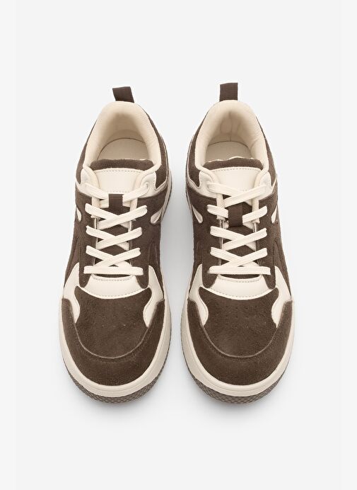 Kadın Sneaker Çok Parçalı Spor Ayakkabı Gosfin Kahve Süet - Görsel 7