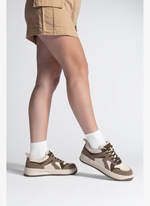 Kadın Sneaker Yüksek Taban Spor Ayakkabı Aryan Vizon - Görsel 3