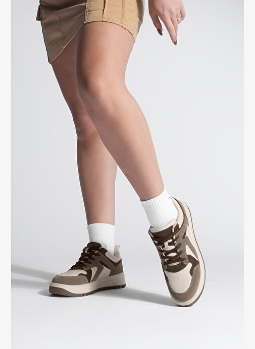 Kadın Sneaker Yüksek Taban Spor Ayakkabı Aryan Vizon - Görsel 5