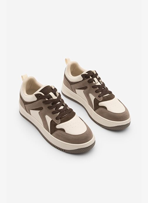 Kadın Sneaker Yüksek Taban Spor Ayakkabı Aryan Vizon - Görsel 6