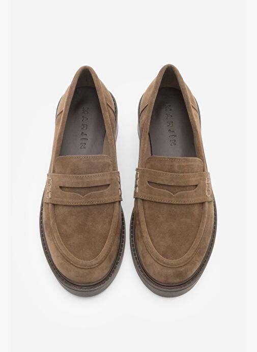 Kadın Loafer Günlük Klasik Ayakkabı Casual Makosen Fonle Taba Süet - Görsel 6