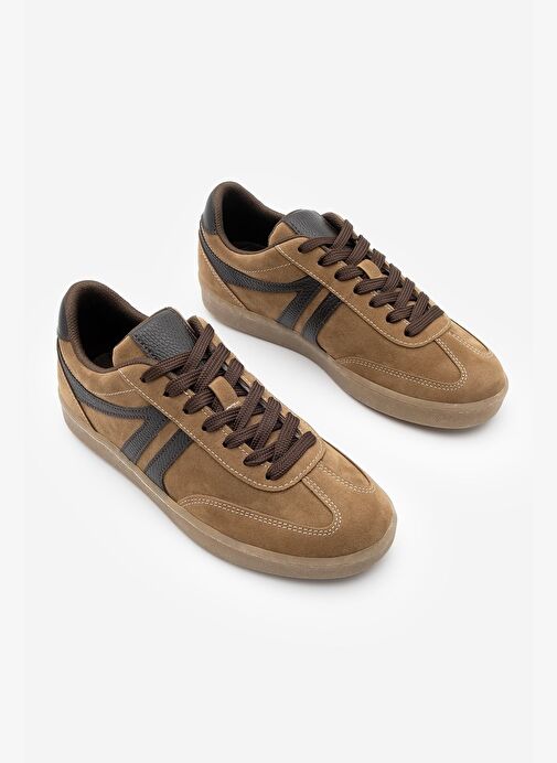 Kadın Sneaker Bağcıklı Düz Taban Spor Ayakkabı Tiyone Taba - Görsel 6