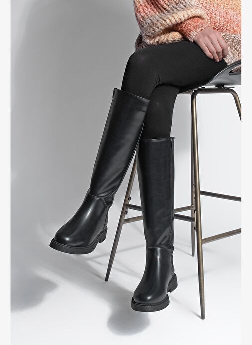 Kadın Günlük Binici Çizme Zunet Siyah - Görsel 5