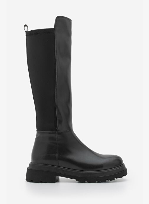 Kadın Streç Kalın Taban Günlük Çizme Zineva Siyah - Görsel 4