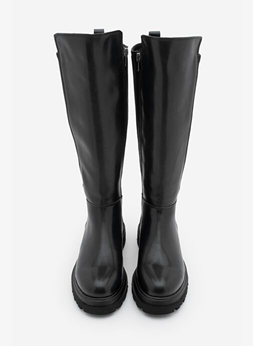 Kadın Streç Kalın Taban Günlük Çizme Zineva Siyah - Görsel 6