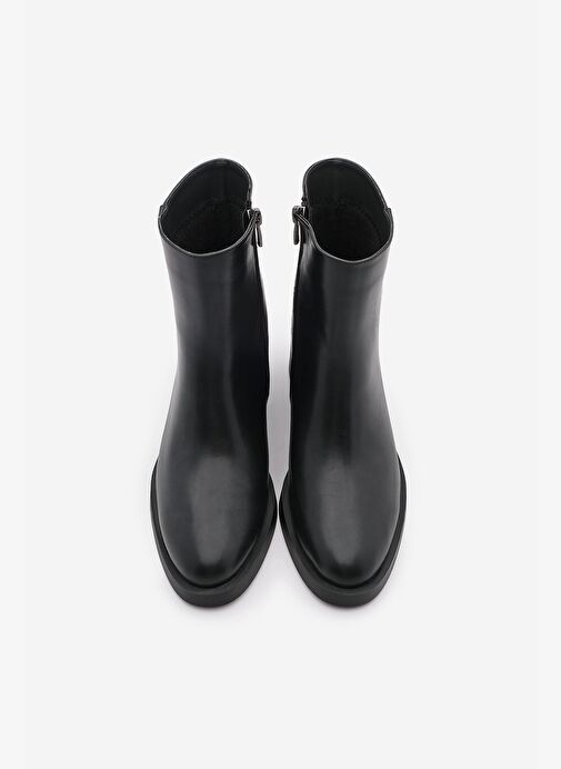 Kadın Fermuarlı Topuklu Günlük Bot Huna Siyah - Görsel 7