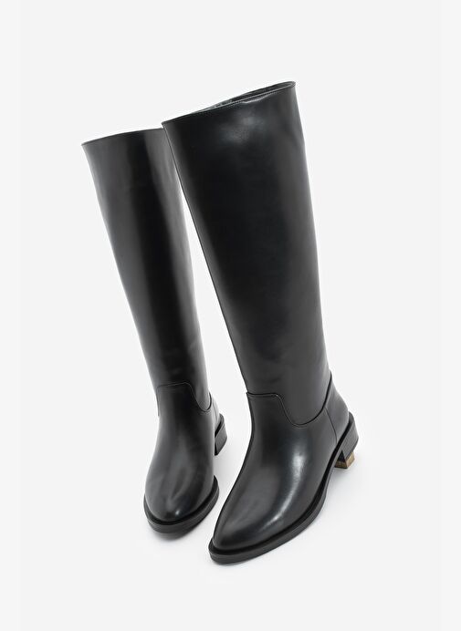 Kadın Fermuarsız Günlük Çizme Meloya Siyah - Görsel 2