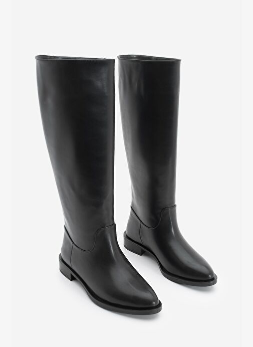 Kadın Fermuarsız Günlük Çizme Meloya Siyah - Görsel 6