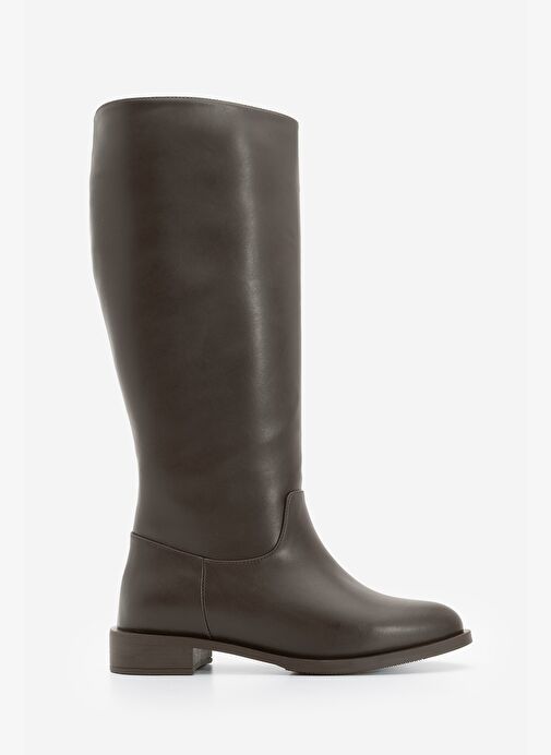 Kadın Fermuarsız Günlük Çizme Meloya Kahve - Görsel 4