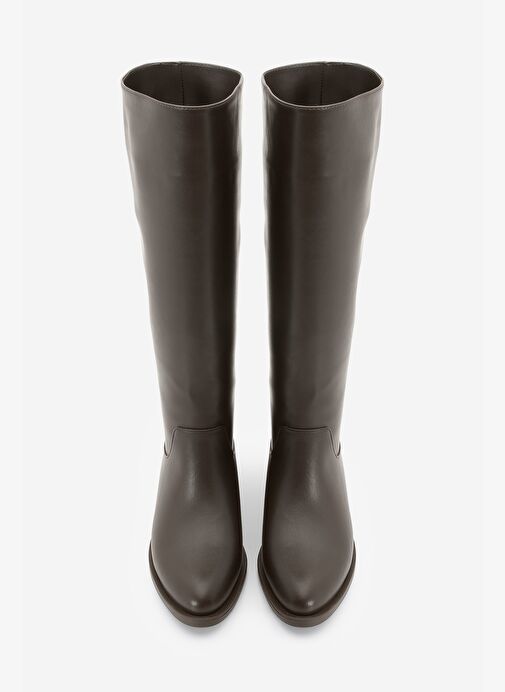 Kadın Fermuarsız Günlük Çizme Meloya Kahve - Görsel 7