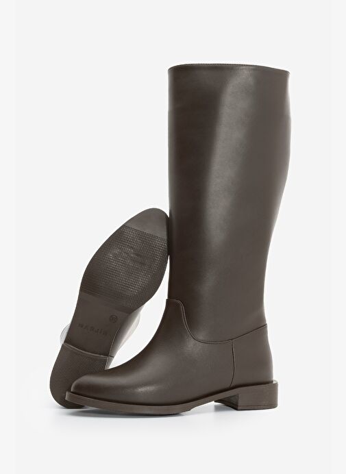 Kadın Fermuarsız Günlük Çizme Meloya Kahve - Görsel 8