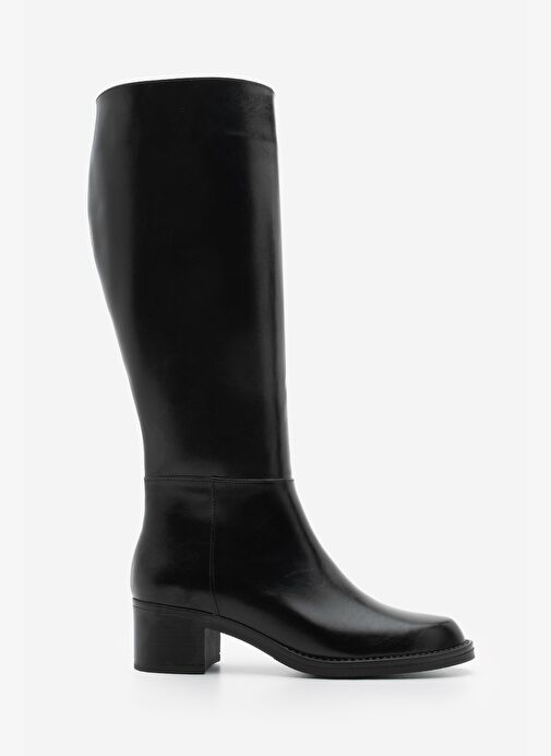 Kadın Fermuarlı Günlük Topuklu Çizme Fabes Siyah - Görsel 4