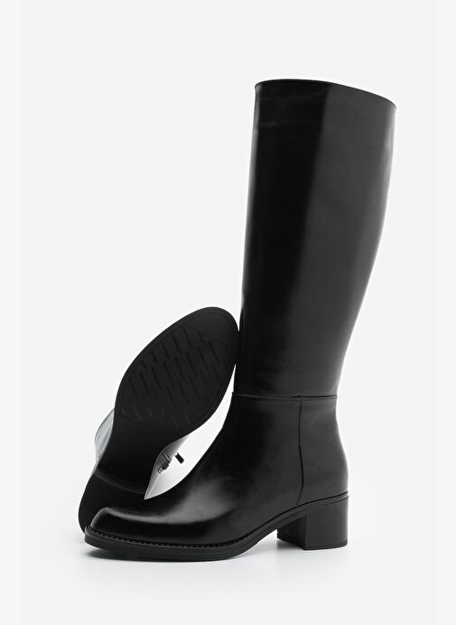 Kadın Fermuarlı Günlük Topuklu Çizme Fabes Siyah - Görsel 7