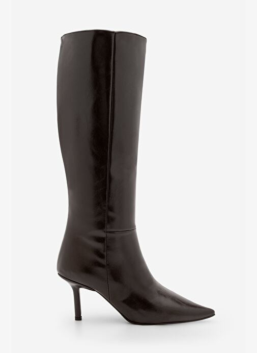 Marjin Marjin Belirsiz Kadın Sivri Burun Fermuarsız İnce Topuklu Çizme Gasev Kahve Bot | Boyner Belirsiz - 4. görsel