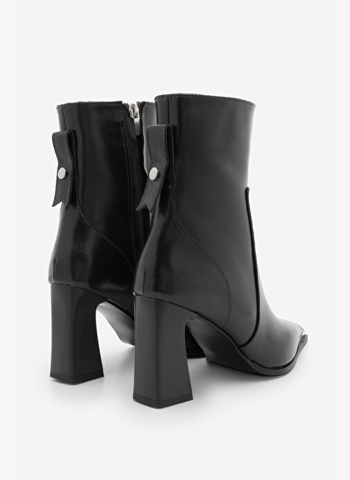 Marjin Marjin Kadın Sivri Burun Yandan Fermuarlı Kalın Topuklu Bot Mikase Siyah | Boyner Siyah - 7. görsel