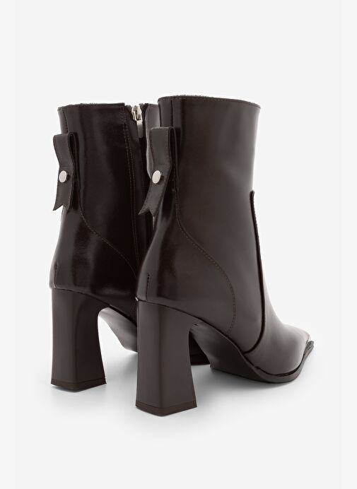 Marjin Marjin Belirsiz Kadın Sivri Burun Yandan Fermuarlı Kalın Topuklu Bot Mikase Kahve | Boyner Belirsiz - 7. görsel