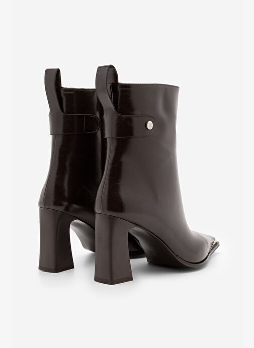 Marjin Marjin Belirsiz Kadın Sivri Burun Metal Uçlu Fermuarlı Kalın Topuklu Bot Berne Kahve | Boyner Belirsiz - 7. görsel