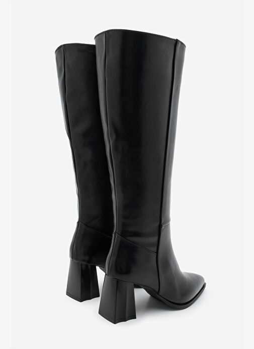 Marjin Marjin Kadın Sivri Burun Kalın Topuklu Fermuarsız Topuklu Çizme Runava Siyah Bot | Boyner Siyah - 6. görsel