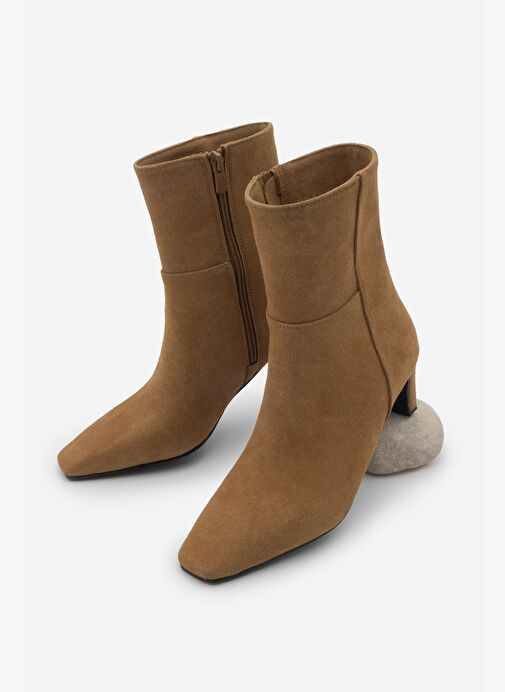 Marjin Marjin Kadın Küt Burun Kalın Topuklu Bot Sivet Taba Süet | Boyner Taba Süet - 2. görsel