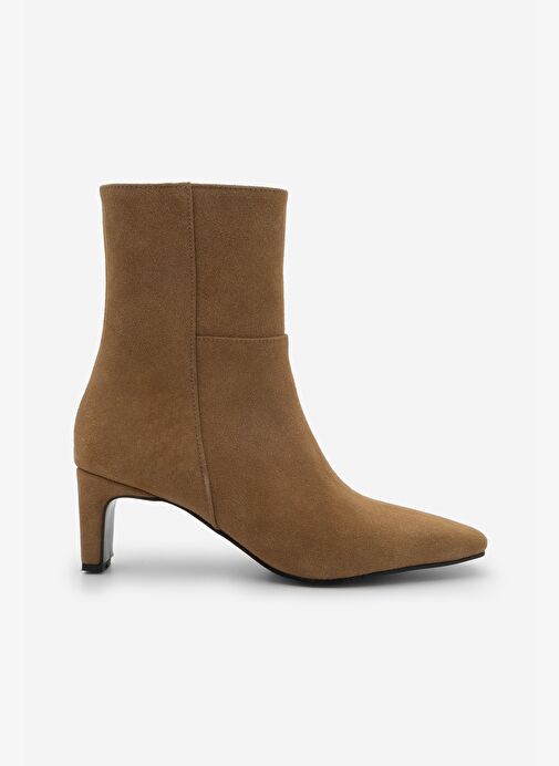 Marjin Marjin Kadın Küt Burun Kalın Topuklu Bot Sivet Taba Süet | Boyner Taba Süet - 4. görsel