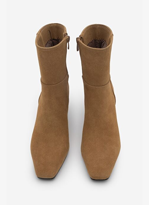 Marjin Marjin Kadın Küt Burun Kalın Topuklu Bot Sivet Taba Süet | Boyner Taba Süet - 5. görsel