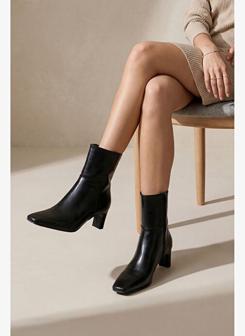 Marjin Marjin Kadın Küt Burun Kalın Topuklu Bot Sivet Siyah | Boyner Siyah - 3. görsel