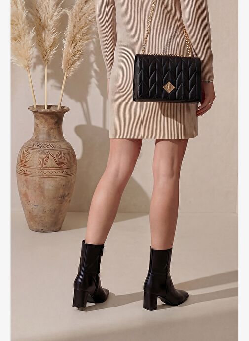 Marjin Marjin Kadın Küt Burun Kalın Topuklu Bot Sivet Siyah | Boyner Siyah - 5. görsel