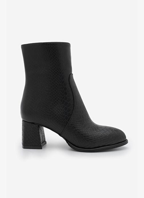 Marjin Marjin Belirsiz Kadın Fermuarlı Kalın Topuklu Bot Mirasa Siyah Croco | Boyner Belirsiz - 4. görsel