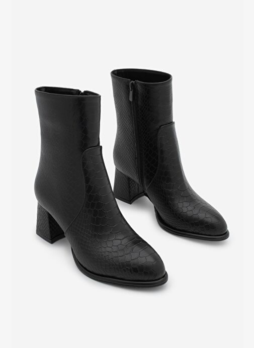 Marjin Marjin Belirsiz Kadın Fermuarlı Kalın Topuklu Bot Mirasa Siyah Croco | Boyner Belirsiz - 6. görsel