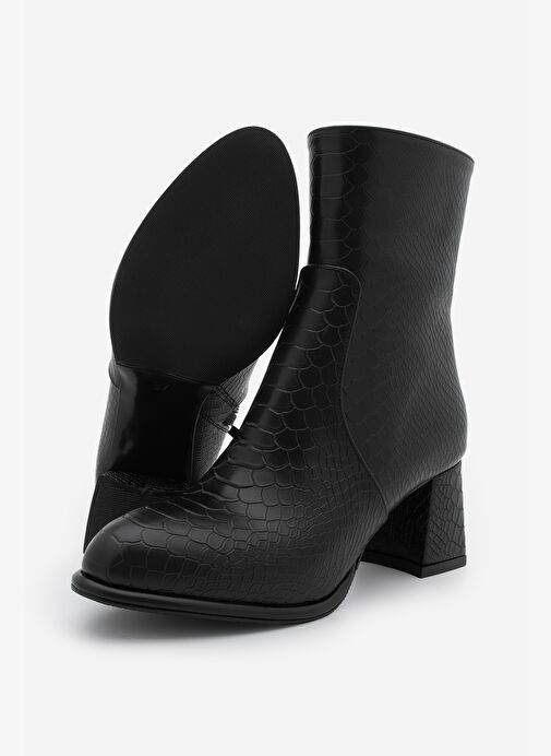 Marjin Marjin Belirsiz Kadın Fermuarlı Kalın Topuklu Bot Mirasa Siyah Croco | Boyner Belirsiz - 8. görsel