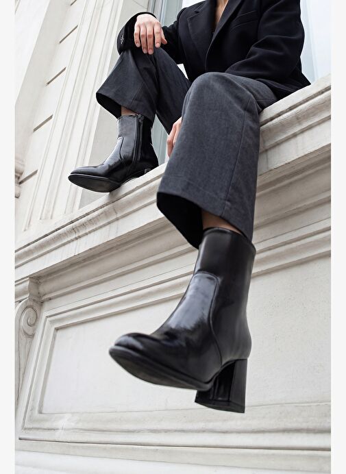 Marjin Marjin Kadın Fermuarlı Sıcak Astar Kalın Topuklu Bot Hersin Siyah | Boyner Siyah - 3. görsel