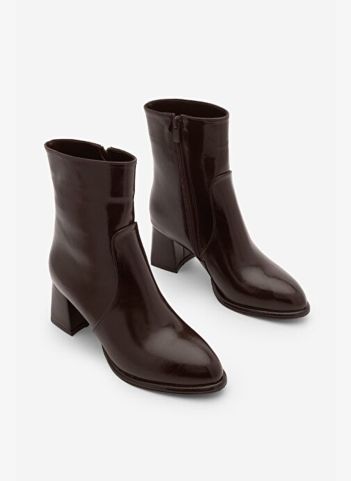 Marjin Marjin Belirsiz Kadın Fermuarlı Sıcak Astar Kalın Topuklu Bot Hersin Kahve | Boyner Belirsiz - 4. görsel