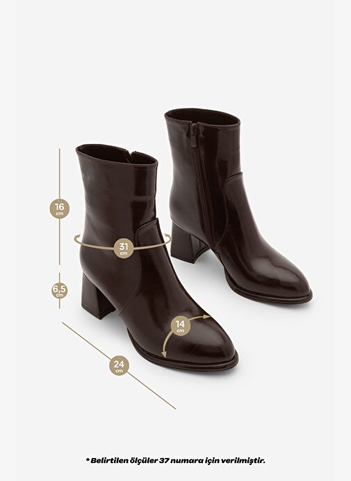 Marjin Marjin Belirsiz Kadın Fermuarlı Sıcak Astar Kalın Topuklu Bot Hersin Kahve | Boyner Belirsiz - 8. görsel