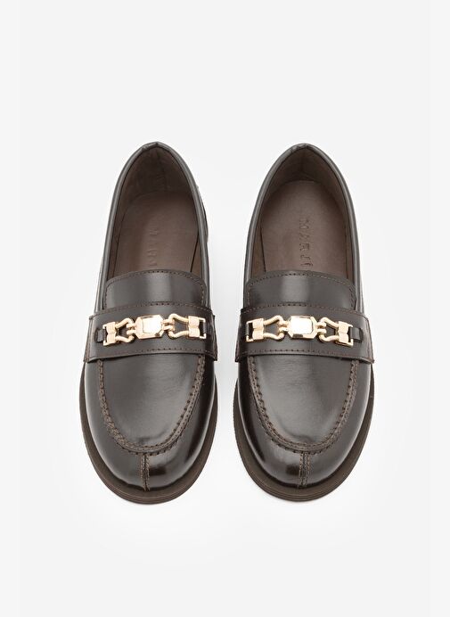 Kadın Loafer Makosen Tokalı Günlük Ayakkabı Zamira Kahve - Görsel 5