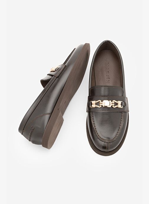 Kadın Loafer Makosen Tokalı Günlük Ayakkabı Zamira Kahve - Görsel 6