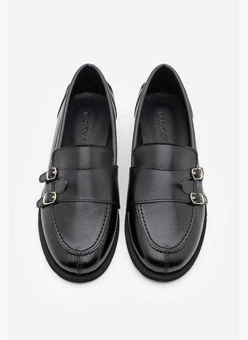 Kadın Loafer Makosen Tokalı Günlük Ayakkabı Ovora Siyah - Görsel 7