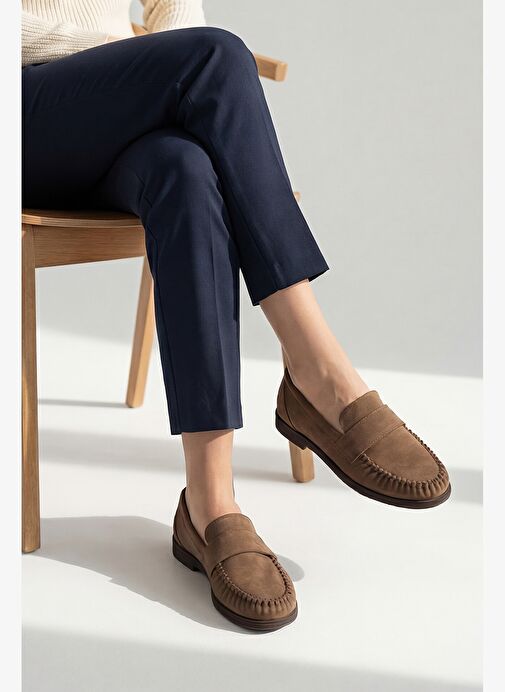 Marjin Marjin Kadın Loafer Makosen Günlük Ayakkabı Margos Taba Süet Basketbol Ayakkabıları | Boyner Taba Süet - 3. görsel