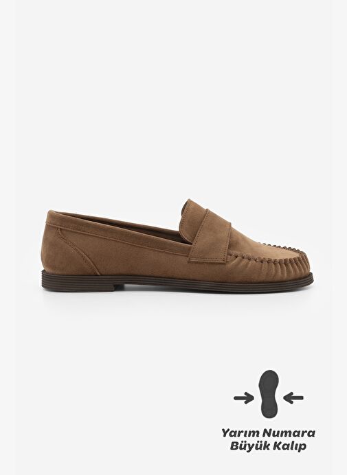 Marjin Marjin Kadın Loafer Makosen Günlük Ayakkabı Margos Taba Süet Basketbol Ayakkabıları | Boyner Taba Süet - 4. görsel