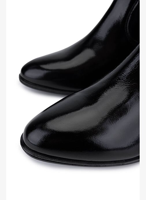 Tamer Tanca Kadın Hakiki Deri Siyah Rugan Topuklu Bot - Görsel 4