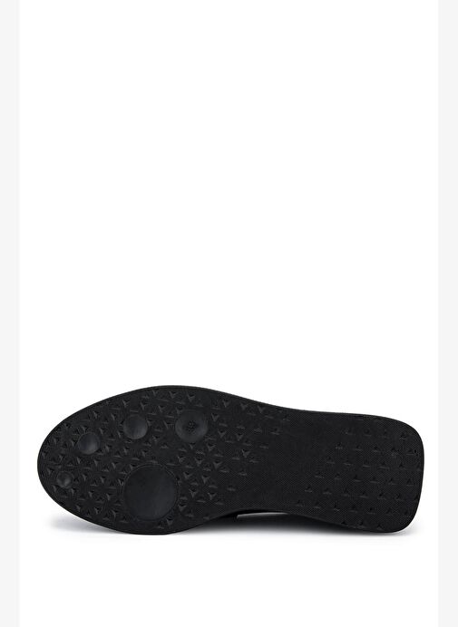 Tamer Tanca Kadın Hakiki Deri Siyah Rugan Loafer Ayakkabı - Görsel 4