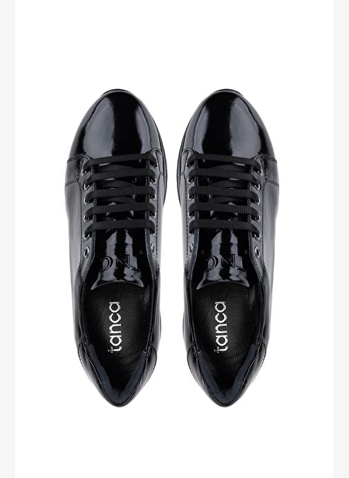 Tamer Tanca Kadın Hakiki Deri Siyah Rugan Sneakers & Spor Ayakkabı - Görsel 6