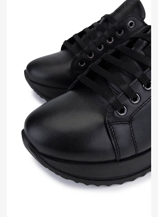 Tamer Tanca Kadın Siyah Hakiki Deri Sneakers & Spor Ayakkabı - Görsel 4