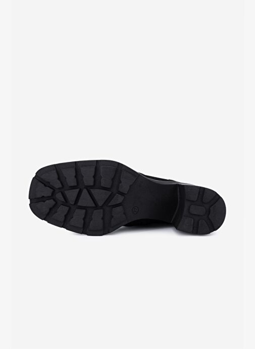 Valmenti Kadın Hakiki Deri Siyah Nubuk Topuklu Bot - Görsel 6