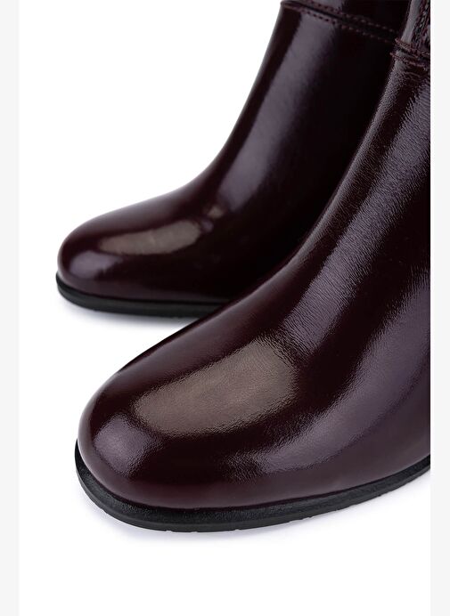 Tamer Tanca Kadın Hakiki Deri Bordo Klasik Bot - Görsel 4