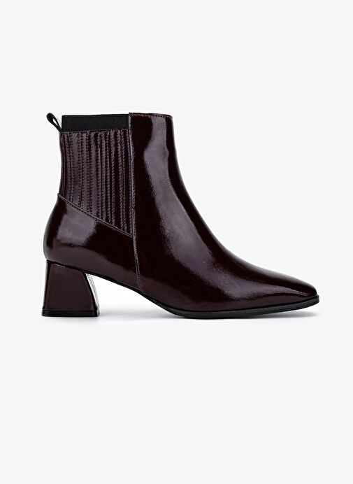 Valmenti Kadın Hakiki Deri Bordo Rugan Topuklu Bot - Görsel 2