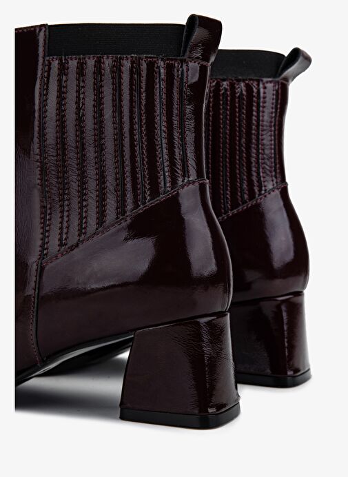 Valmenti Kadın Hakiki Deri Bordo Rugan Topuklu Bot - Görsel 5