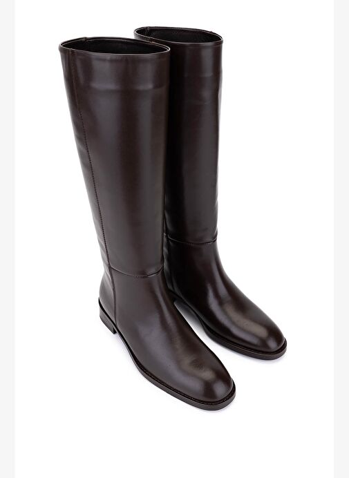 Tamer Tanca Kadın Hakiki Deri Kahverengi Klasik Çizme - Görsel 3