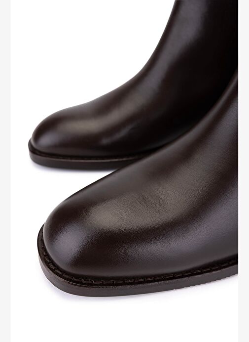 Tamer Tanca Kadın Hakiki Deri Kahverengi Klasik Çizme - Görsel 4